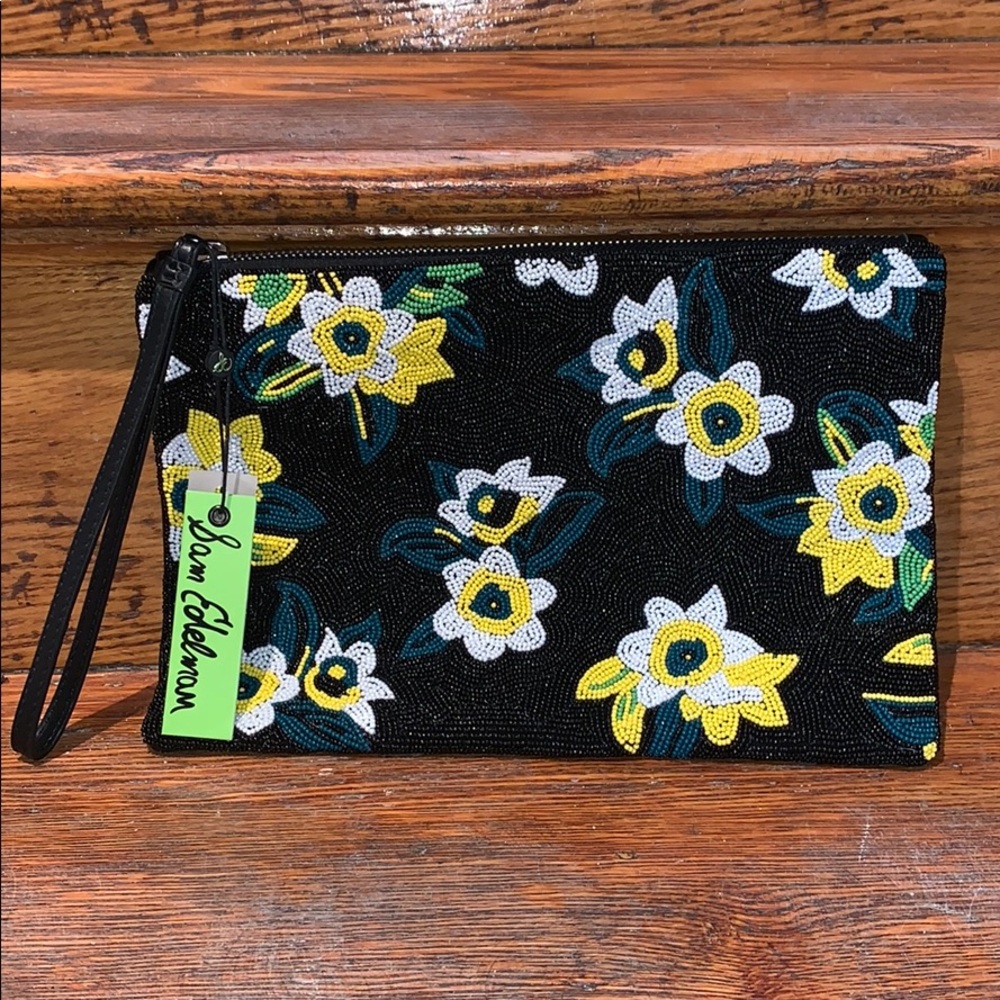 Sam Edelman floral beaded clutch purse - Picture 1 of 5